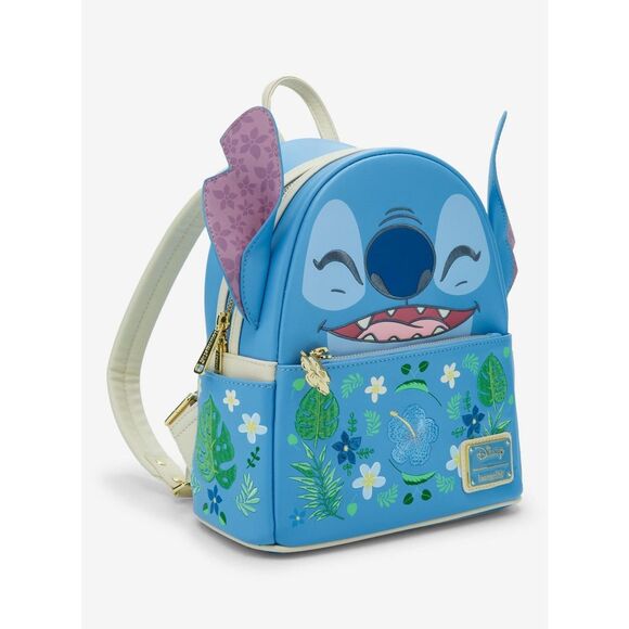 Loungefly Disney Lilo & Stitch Floral Stitch Figural Mini Backpack NWT main image 4